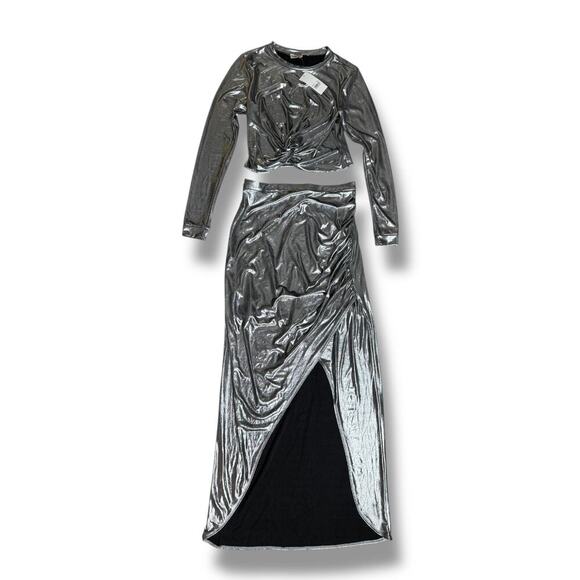 Leyden Women's Sharona Twisted Metallic Crop Top sz XS and Skirt sz M - Picture 1 of 7